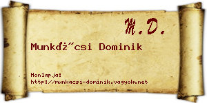 Munkácsi Dominik névjegykártya